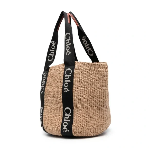 CHLOE Woody raffia tote bag - Picture 3 of 5